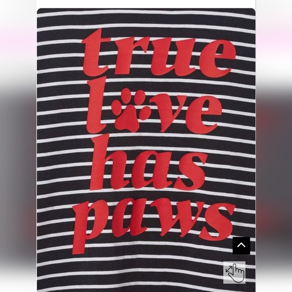 Torrid True Love has Paws Cotton Crew Neck Tee black & white stripes Sz 3x - Picture 6 of 12